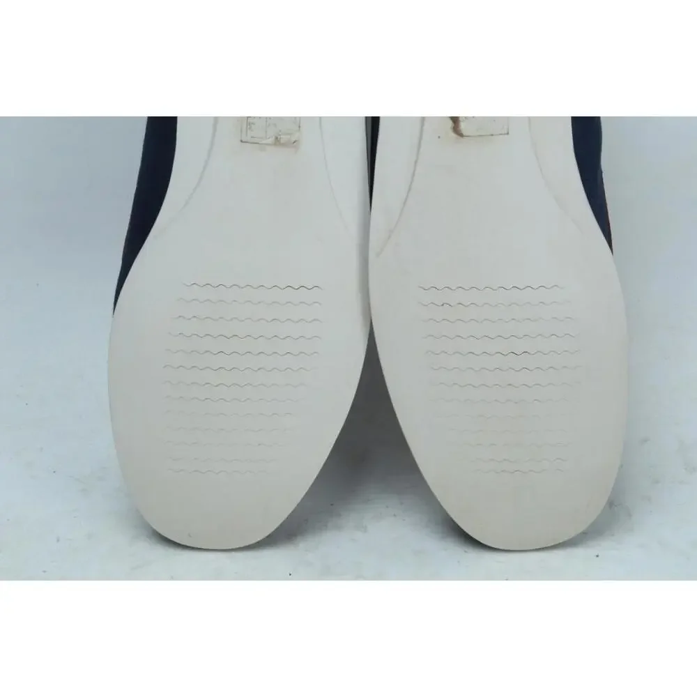 j. crew canvas boat shoes navy slip on mens moc sz 11.5
